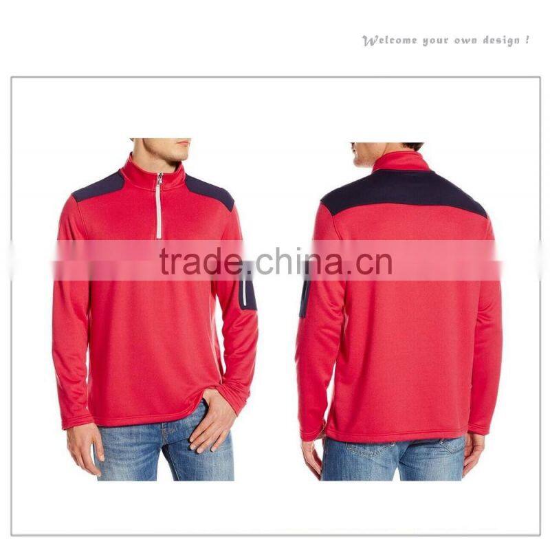 Polyester Dri Fit Men Blank Custom zipper thumb hole Jersey
