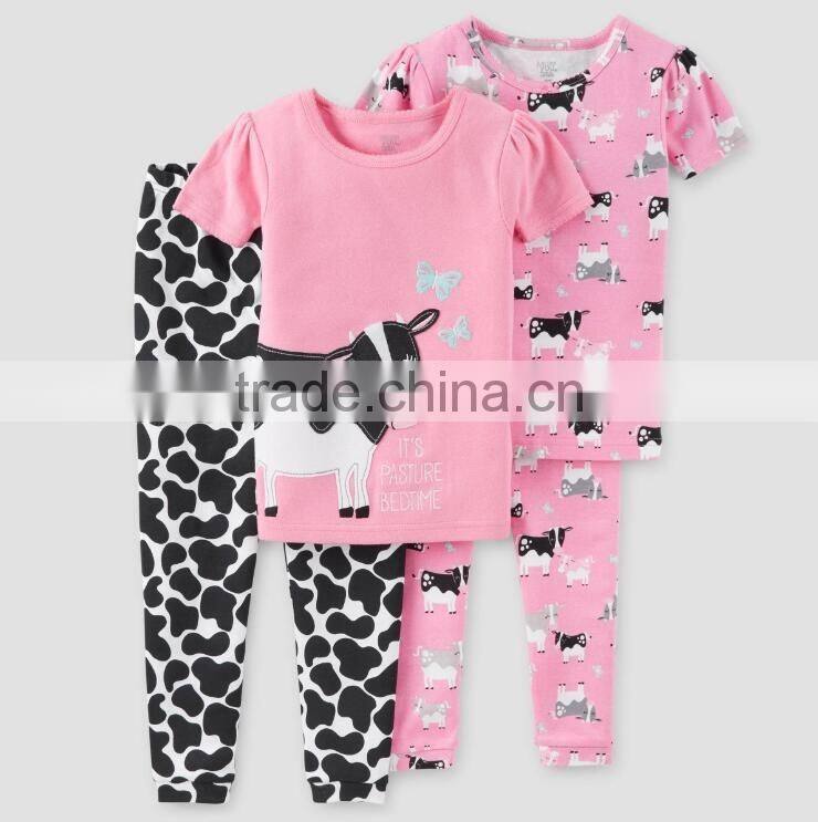 Hot sale custom baby kids pijamas de animales wholesale cute baby cartoon design sleepwear