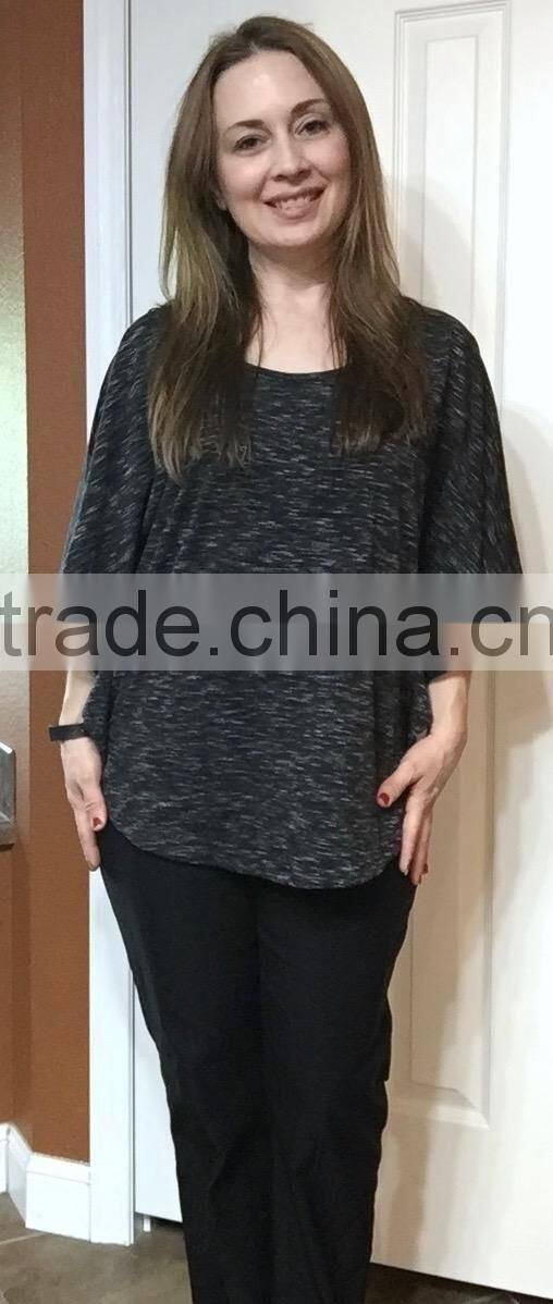 Women's sexy purple maroon charcoal grey bat t shirt