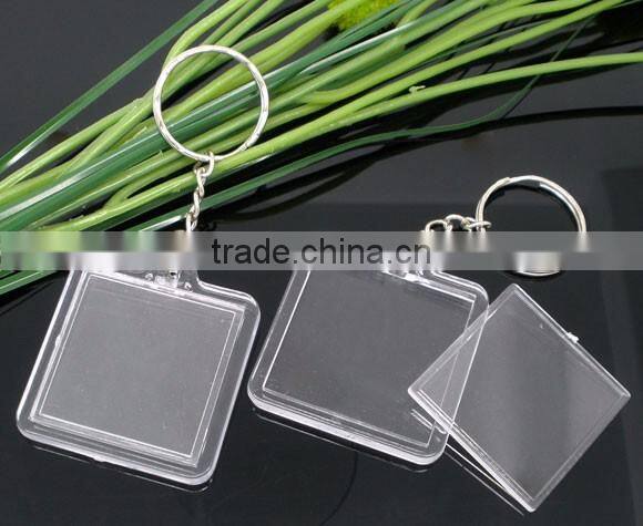 10 Key Chain&Key Rings W/Transparent Acrylic Picture Frames