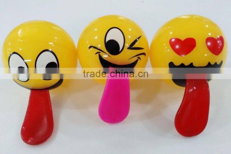 Flashing TPR bounce ball skip ball rubber bounce ball emoji ball