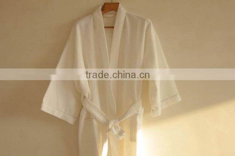 100% cotton waffle bathrobe for hotel and home use
