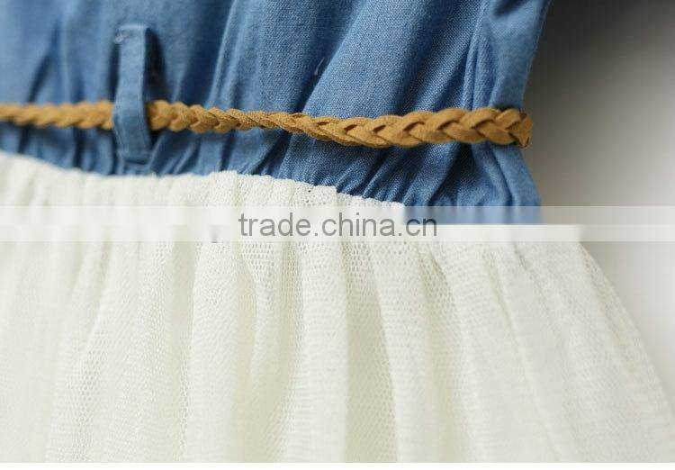 Wholesale toddler little girls denim and lace cowgirl tutu dress M5042008