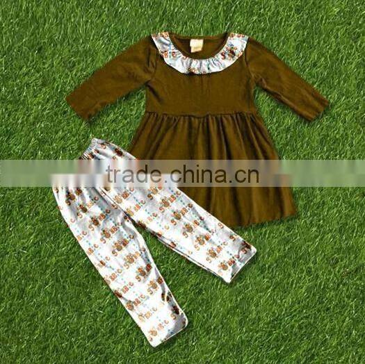 autumn sets girls long sleeve orange dress pumpkin mouse outfits Halloween baby clothes