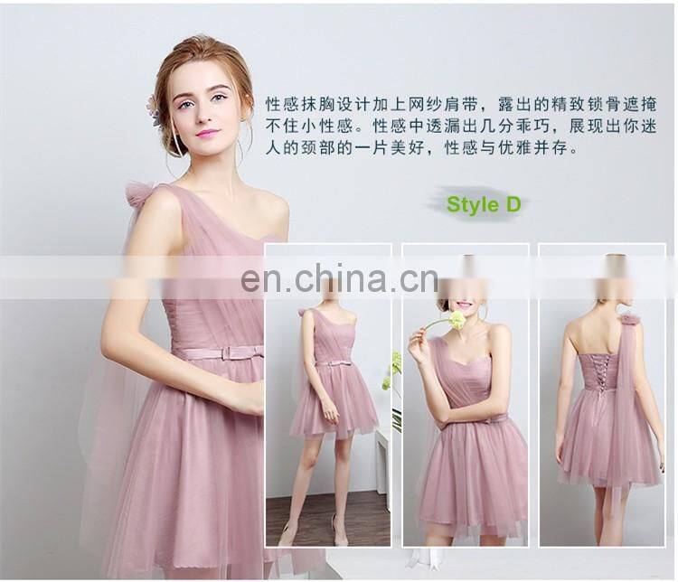 HS1612 Knee Length Short Cheap Wedding Bridesmaid Dress 2016 Custom Made 100% Real Images