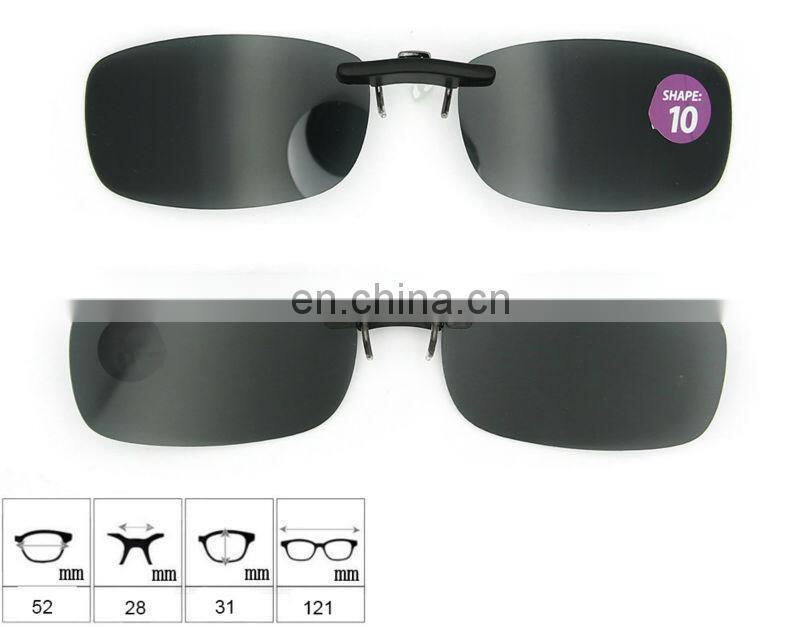 2014 high quality top selling new design polarized lens clip on sunglasses with case