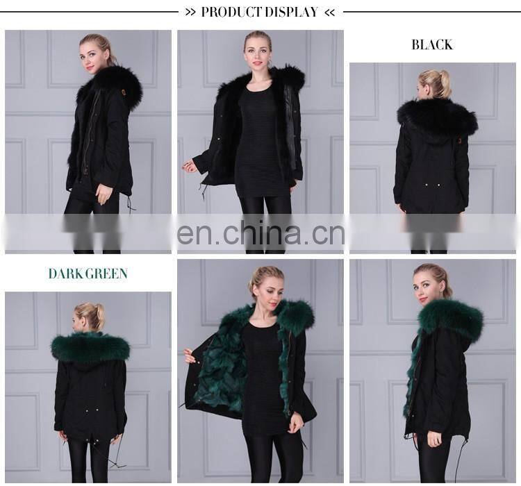 Men and Women short black rabbit fur coat with real lined