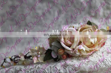 Aidocrystal champagne wedding party hair clips for hair headpiece bridal flower hair accessories for ladies