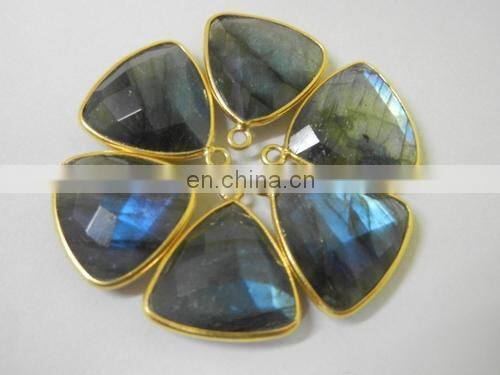 Wholesale semi precious gemstone connector/Rainbow Moonstone Bezel Gemstone Connectors/2015 color gemstone connector