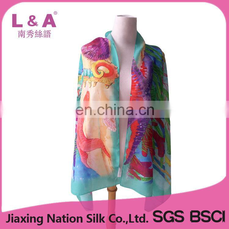 Polyester chiffon scarf women beach sarong in sunmmer