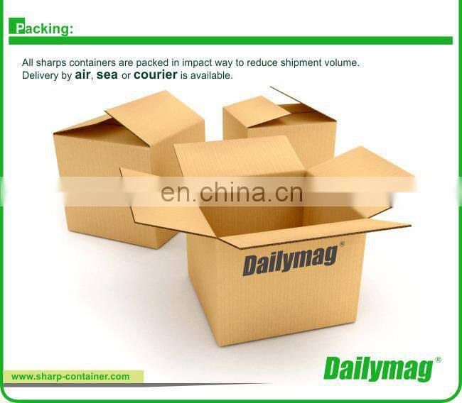 Medical Waste Disposable Recycling Plastic Medical Sharps Containers with Handle