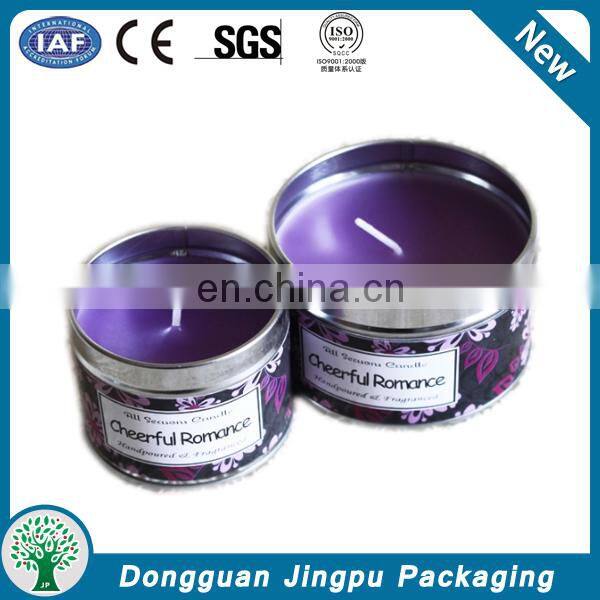 wholesale custom printed emboss small round new scented soy candle tin box