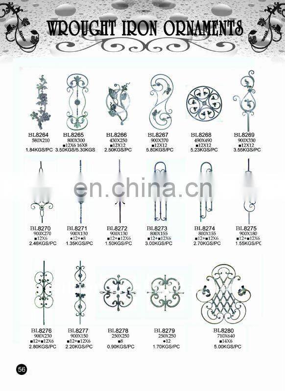 Decorative wrought iron parts for stair railing,fence,gate