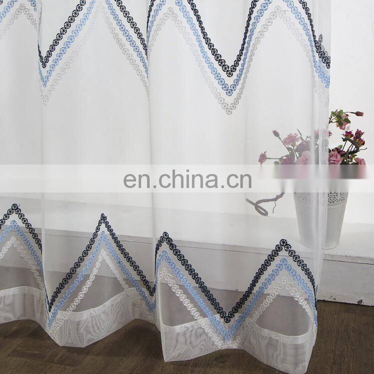 Hot sale 100% Polyester Embroidery Sheer Curtain Drape in the Living Room