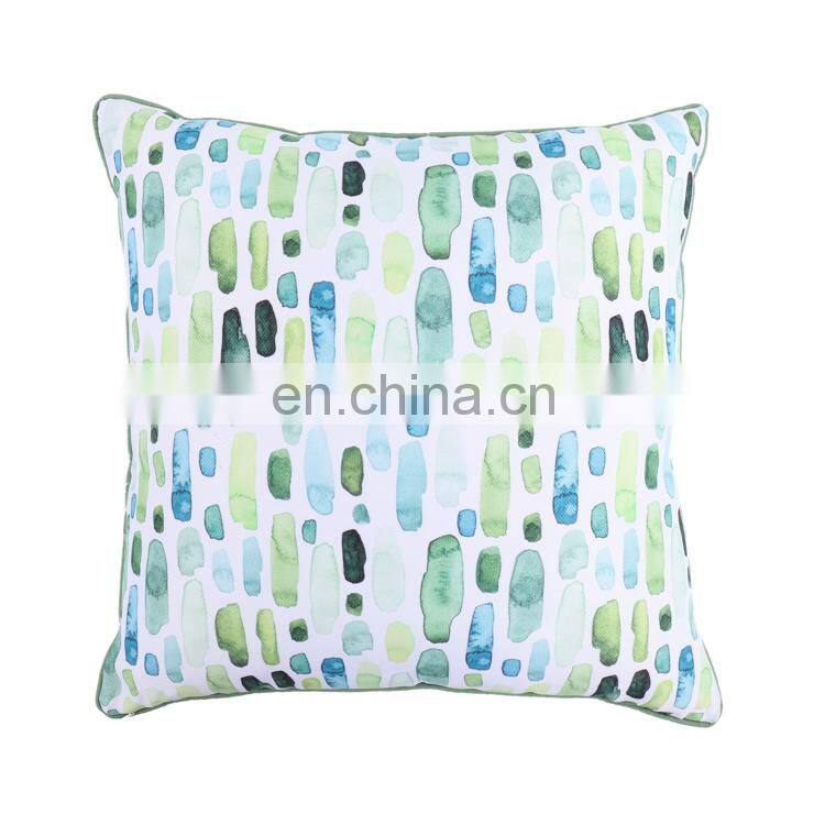 Custom Decorative Fresh Waterproof Heavy Canvas Green Leaf Pattern Outdoor Pillow Cover Outdoor Chair Cushions Covers