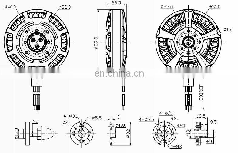 6-Axis 8-axis aircraft model brushless motor D8110-100 KV remote controlled