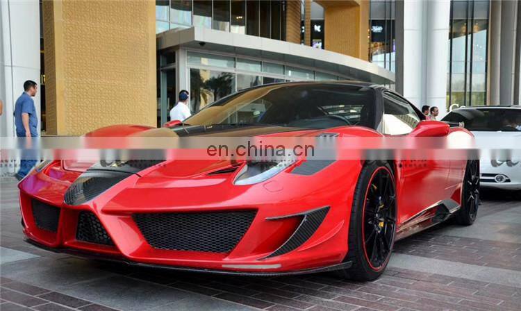 Beautiful carbon fiber material MS style body kit for Ferrari 458 front lip rear lip side skirts wing spoiler fenders canards