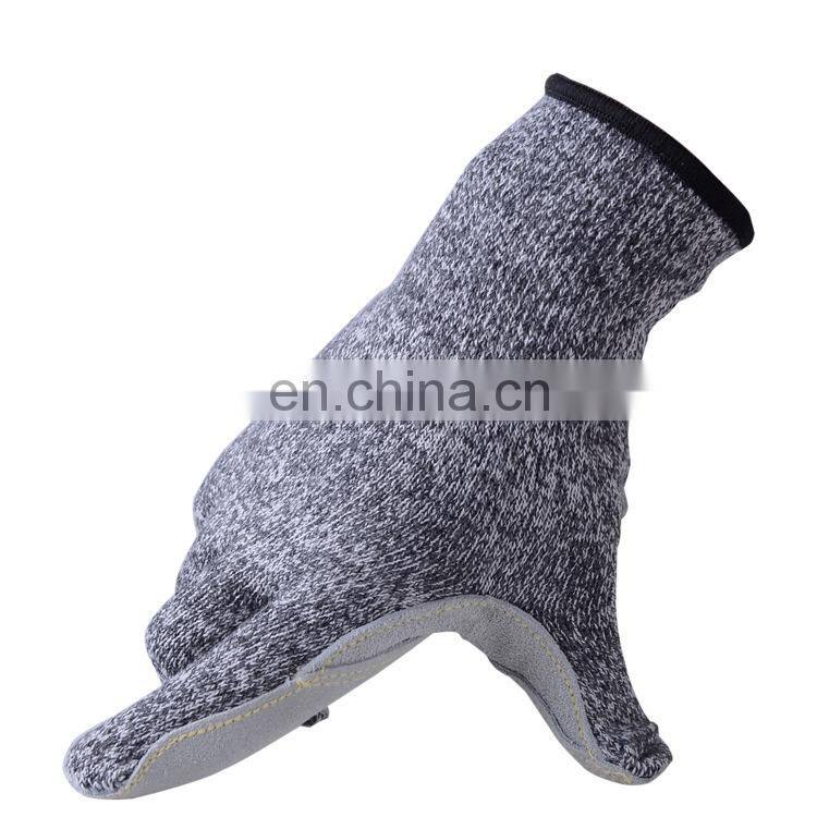 Durable Cow Leather Reinforced Cut Resistant Safety Gloves, Cut Protection Gloves