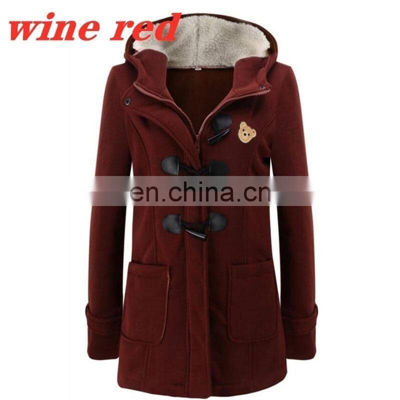 Wholesale custom ladies plus size casual blouse crop horn buckle zipper cardigan outer DIY guillotine bear hoodie S-5XL