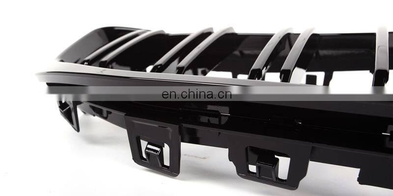Double slat ABS gloss black front grille for BMW 1 series F40 2020+ 5 door 116i 118i 120i