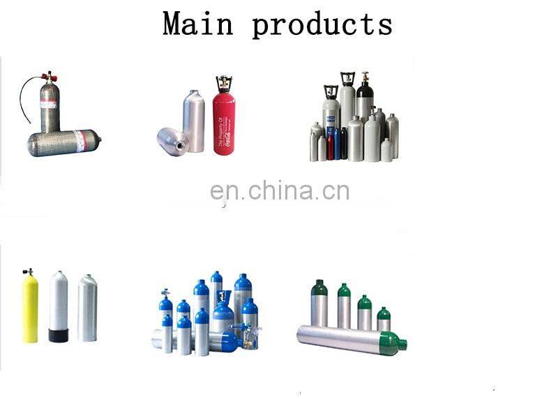 ISO7866 /SO9809-3 Aluminum and steel oxygen cylinder,Alloy 6061/37Mn medical oxygen gas cylinder