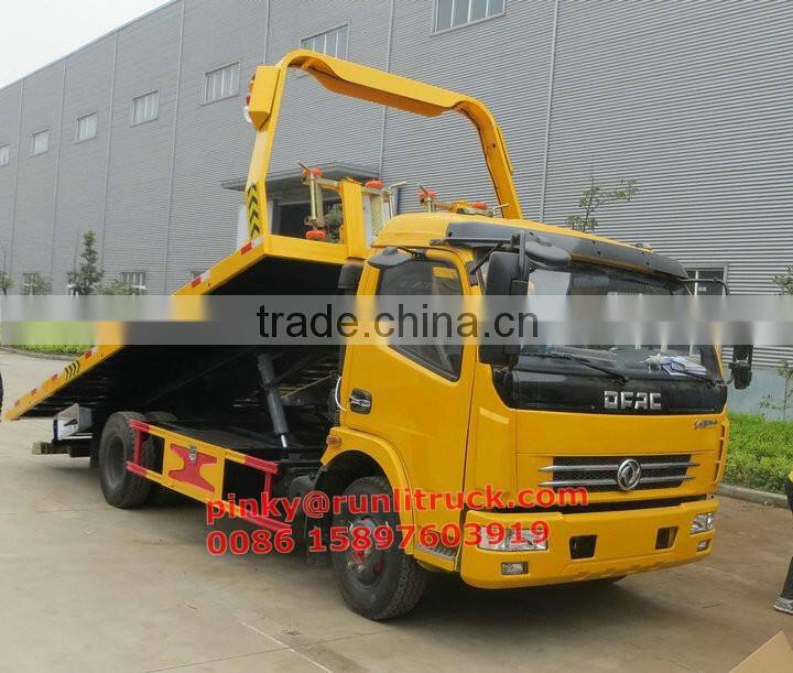 Cheaper Price DFAC 4Tons Road Wrecker Towing Truck With Crane Platform For Sales