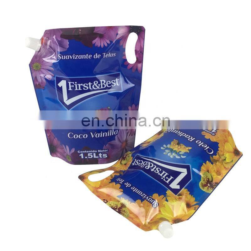 Laminated Material Material Spout Top Sealing washing powder stand up bag pouch nylon fabric softener packaging bags