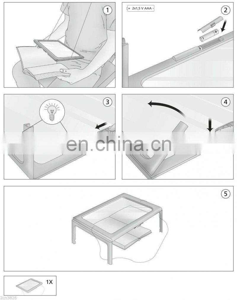 3X LED Lighted Table Magnifier Magnifying Glass Lamp A4 Reading Aid Loupe