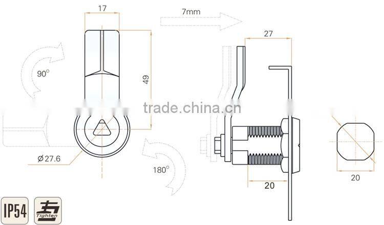 2015 FEILEI MS711-2-1 Manufacturer 180 degree rotation cam lock