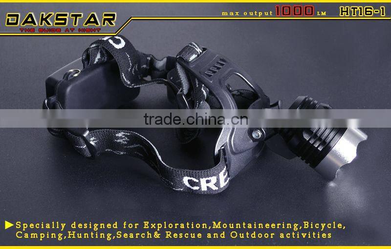 DAKSTAR XML T6 HT16-1 1000LM 18650 Rechargeable High Power Aluminum Headlamp LED With CREE