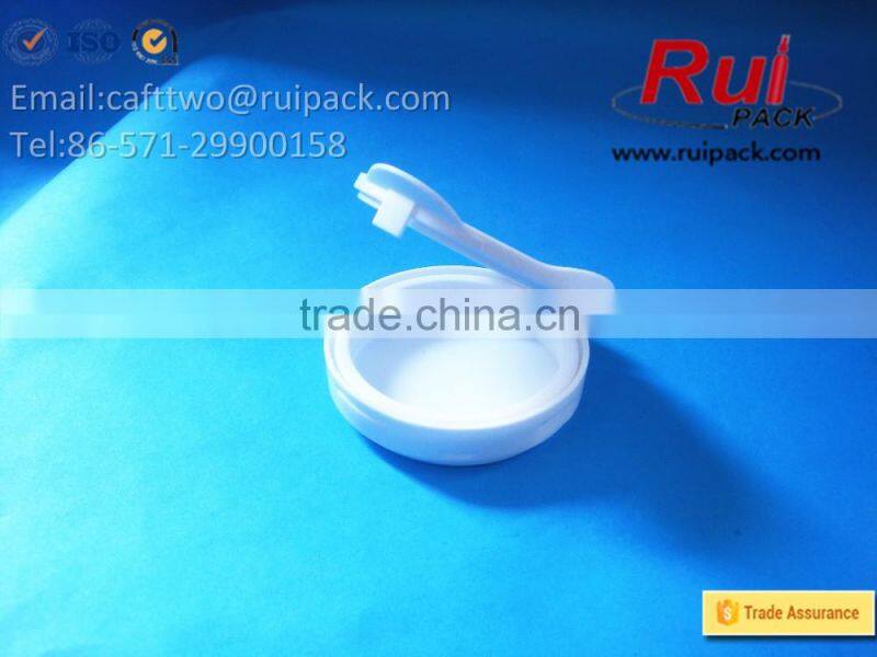 Plastic single layer cosmetic compact powder case, white round pressed powder case