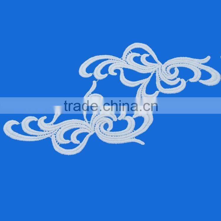 Factory direct supply hot selling collar neck designs decorative lace trim embroidered neck patch