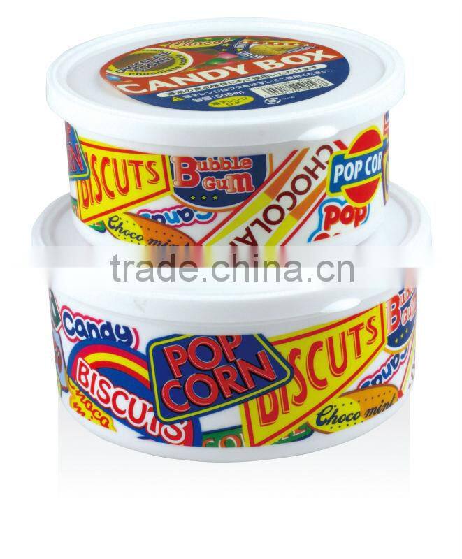 round plastic container/ plastic snack box
