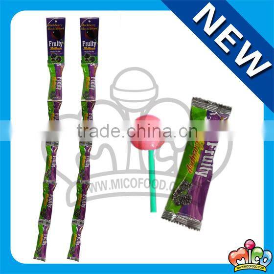 2 flavors hard fruit lollipop candy