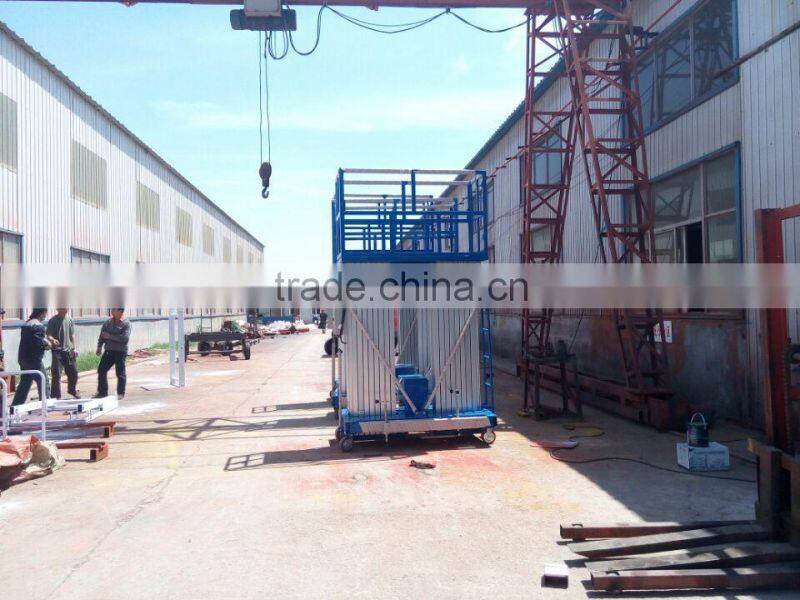 Single/double mast hydraulic telescopic aerial small aluminum work platform
