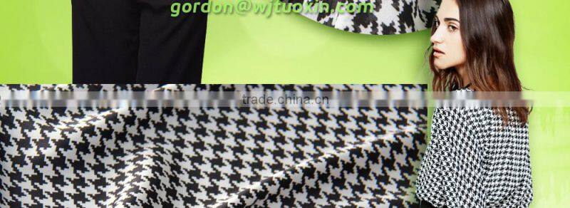 Printed Chiffon Houndstooth Fabric, Check Chiffon for Maxi Dresses