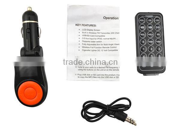 handsfree car use fm transmitter with lossless transmission