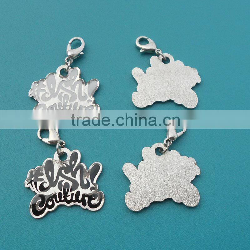 flower design round shape metal zip pull for purse bags