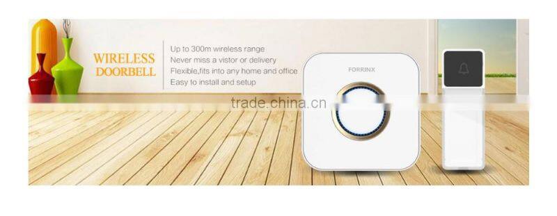Forrinx Wireless Electronics Doorbell with 52 Ringtones 300m Distance Waterproof Push Button