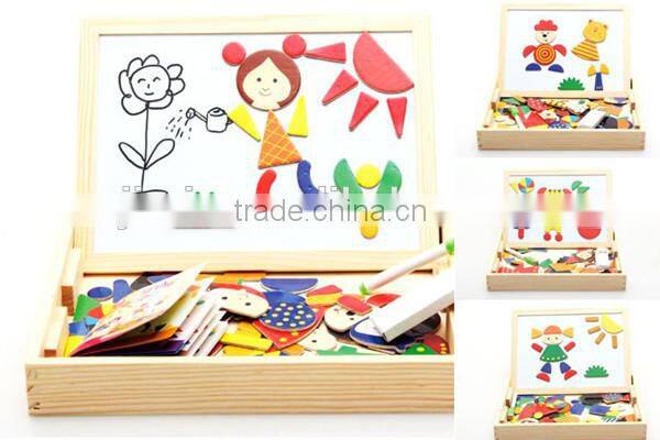 high quality childredn playing wooden magnetic puzzle box