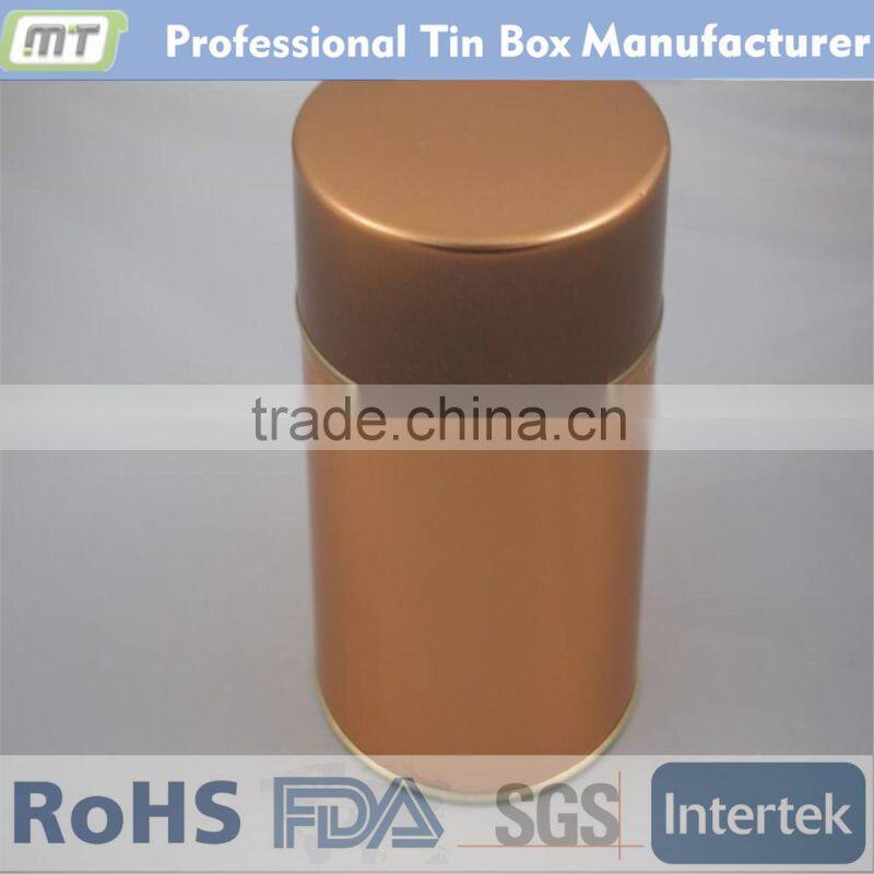 round tin canister for Christmas, tin canister