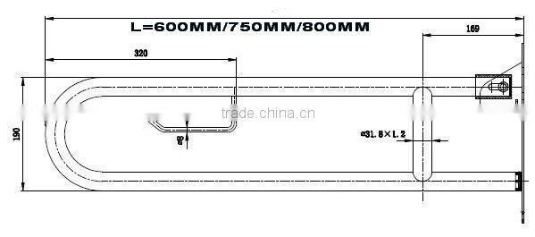 304 Stainless steel toilet grab bar D-GB21