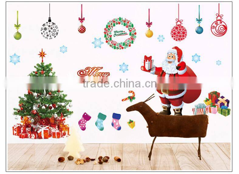 ALFOERVER shop window pvc christmas wall sticker,christmas wall decals