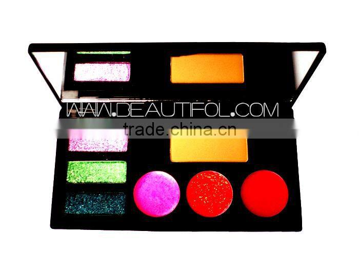 Glitter eyeshadow and lip gloss: 7 colors /OEM factory/cosmetics/eyeshadow