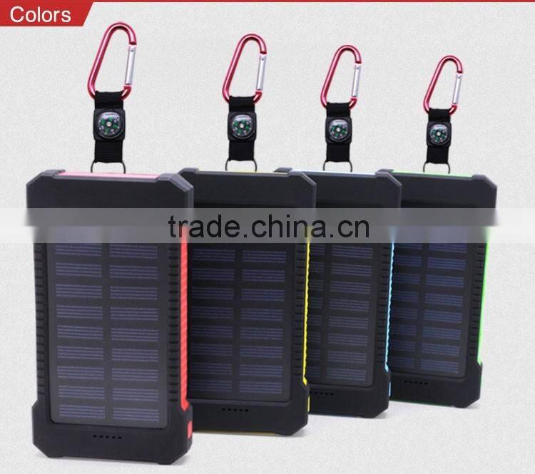 Outdoor waterproof high capacity solar power charger for smatphone