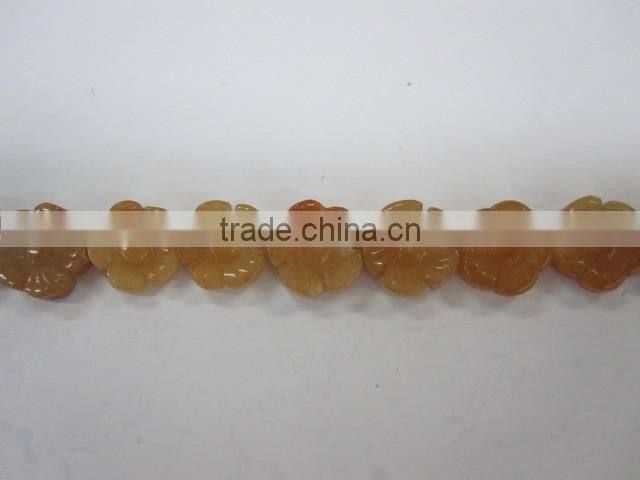 Gemstone rose quartz leave for jewerly making