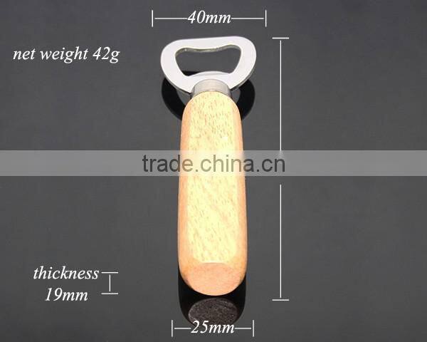 Custom Laser Engraved Names Wedding Souvenir Wooden Handle Stainless Steel Metal Beer Opener Wood