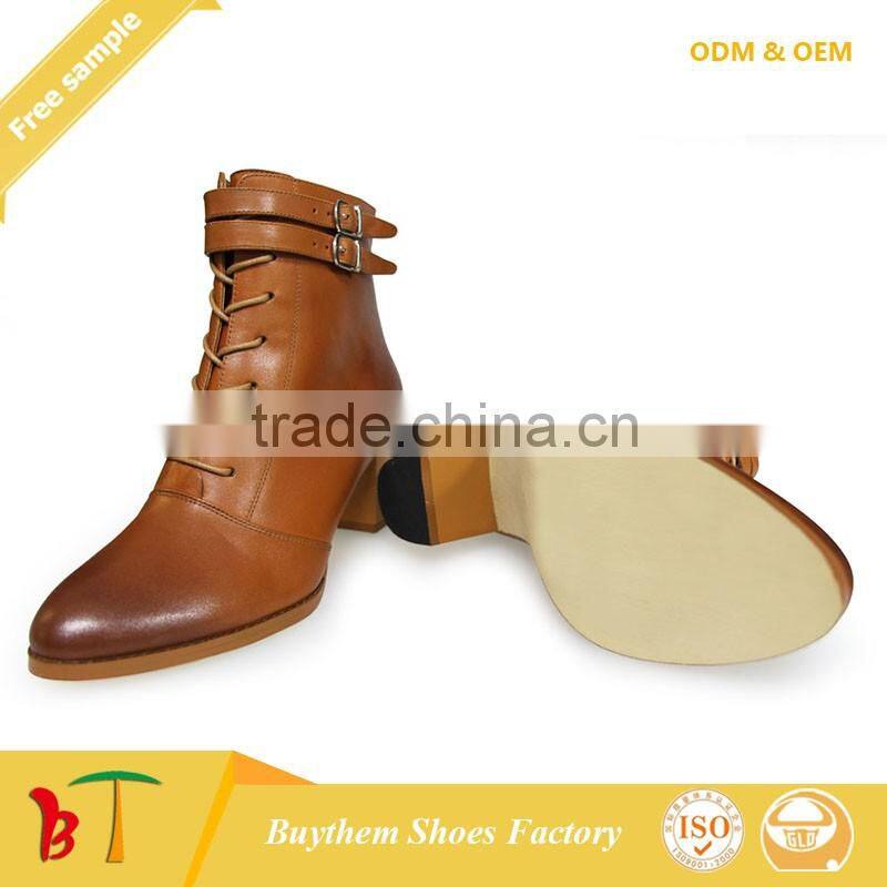 Hot selling ankle boots for women with low thick heel