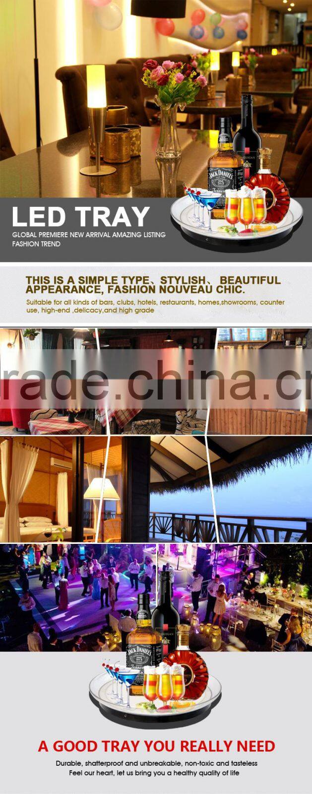 Edgelight acrylic trays decorative lighting fixture waterproof lighting fixture