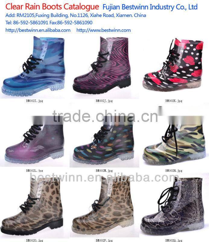 2016 lady High heel Rain Boots with lace